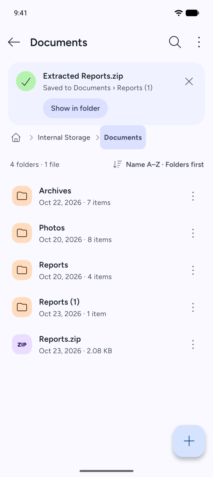 Step 5: 7Z extracts the files.