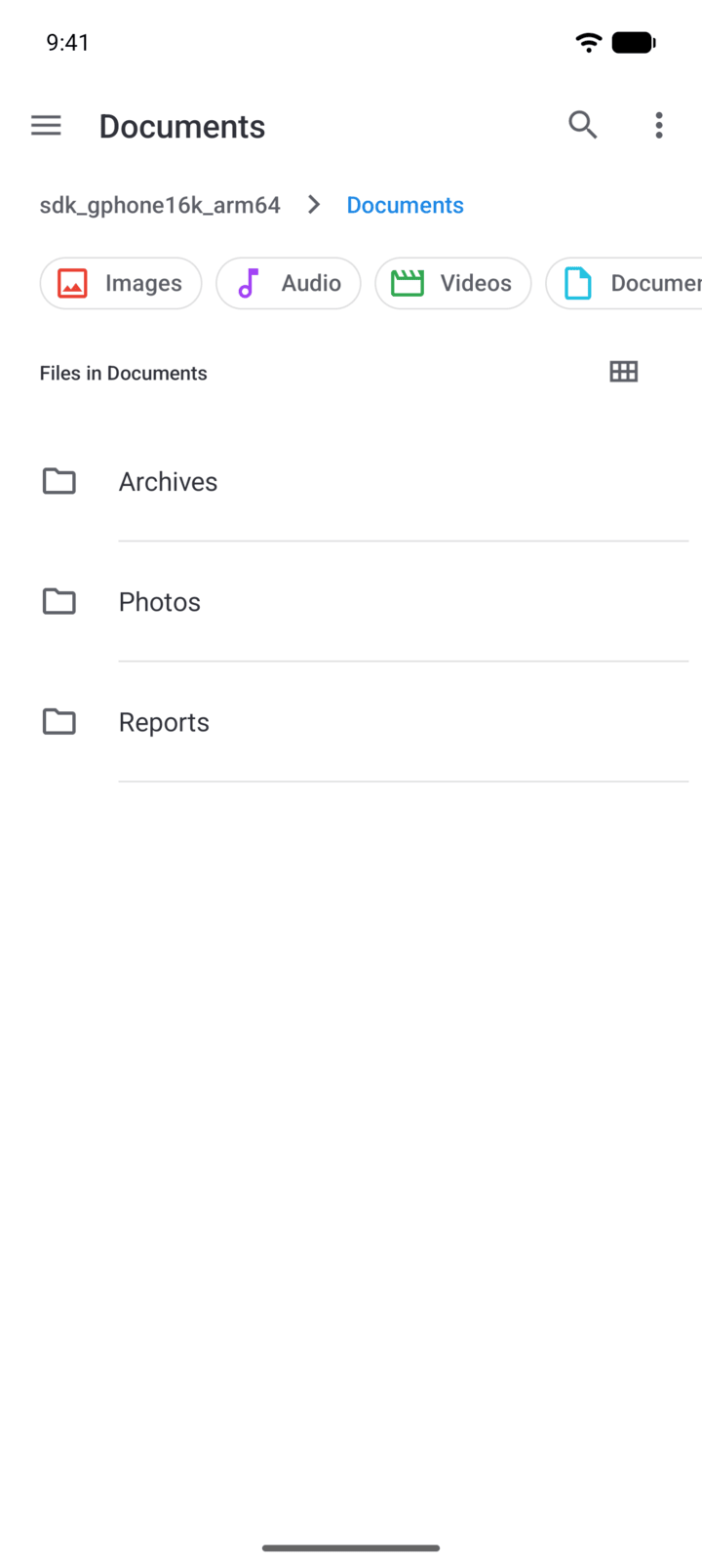 Step 2: Android's file picker opens.