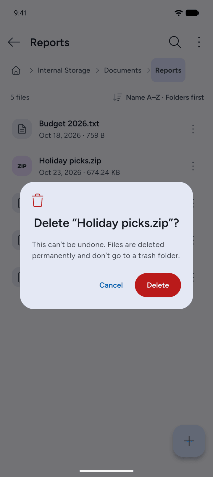 Step 3: Tap Delete again to confirm.
