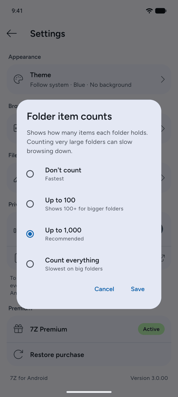 Step 3: Choose how many items to count, then tap Save.
