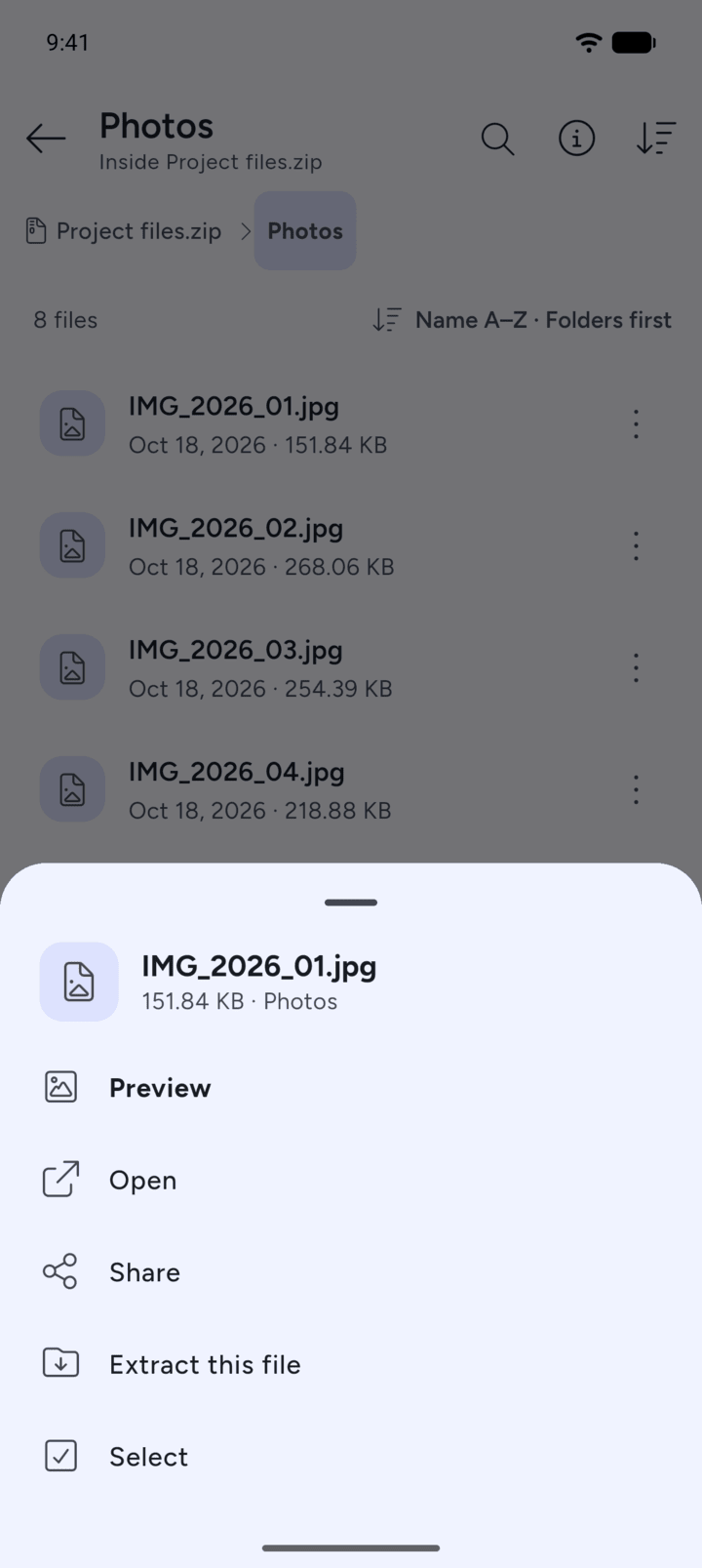 Step 2: Tap the file.