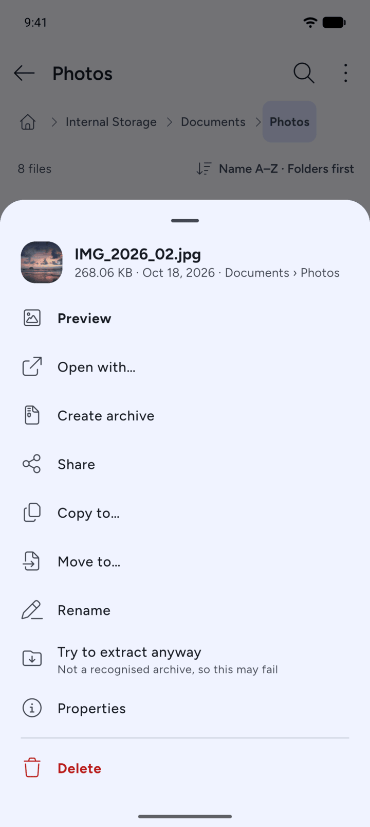 Step 2: Tap the three dots next to the file and tap Open with…