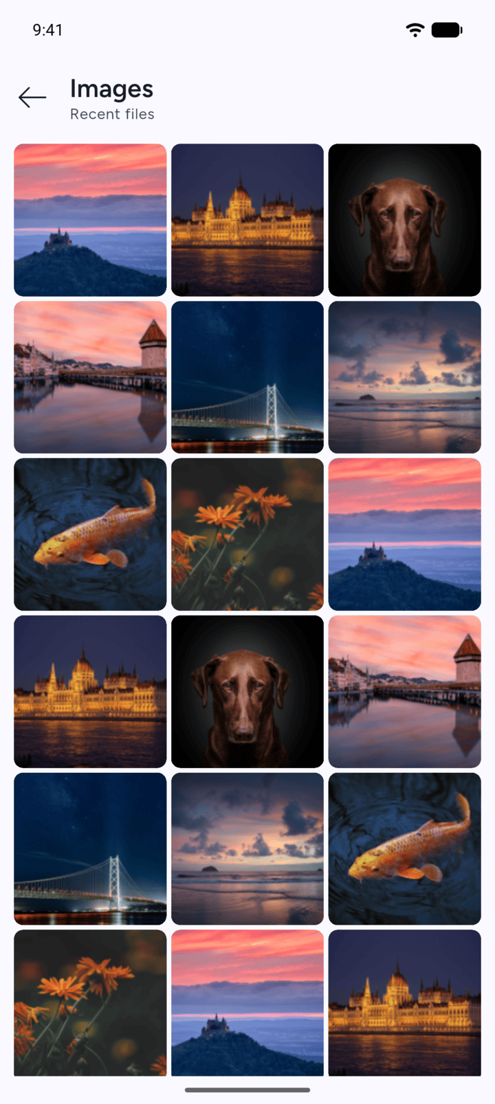 Step 3: Images show as a grid of pictures.