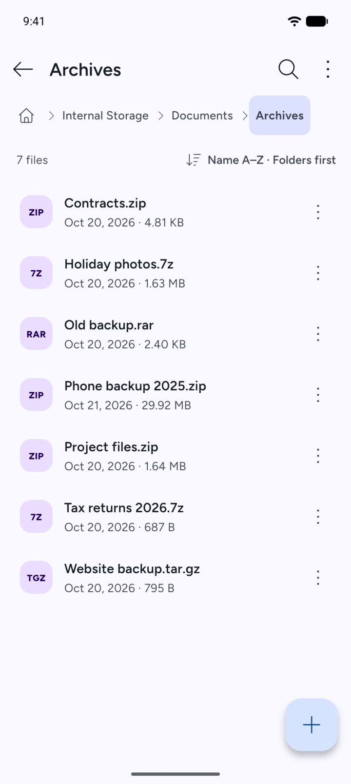 Step 1: Open the folder that holds the archive.