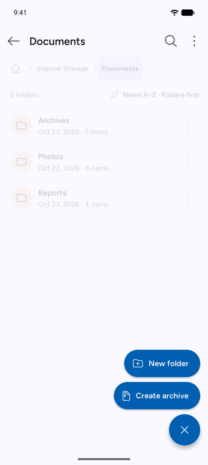 Step 2: Tap New folder.