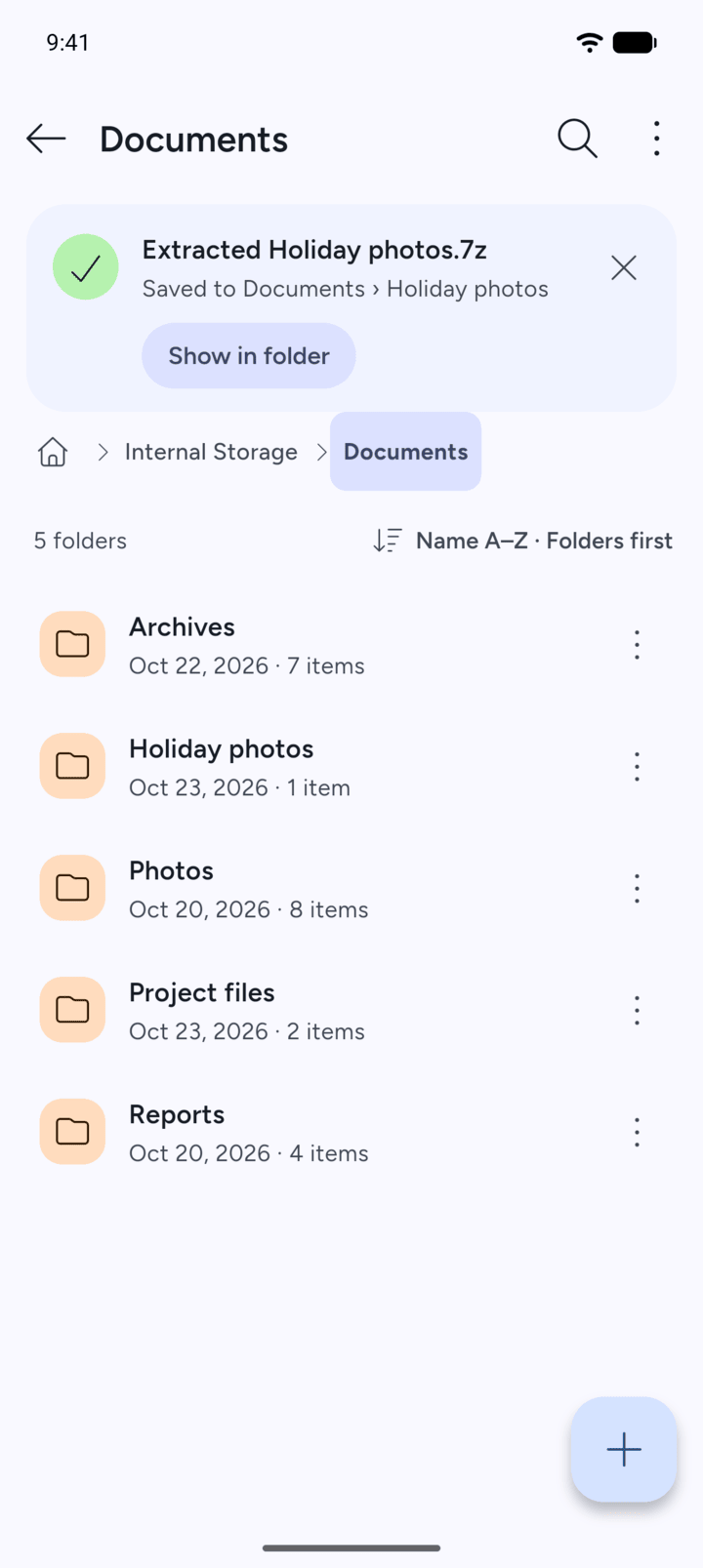 Step 5: 7Z extracts only the files you chose.