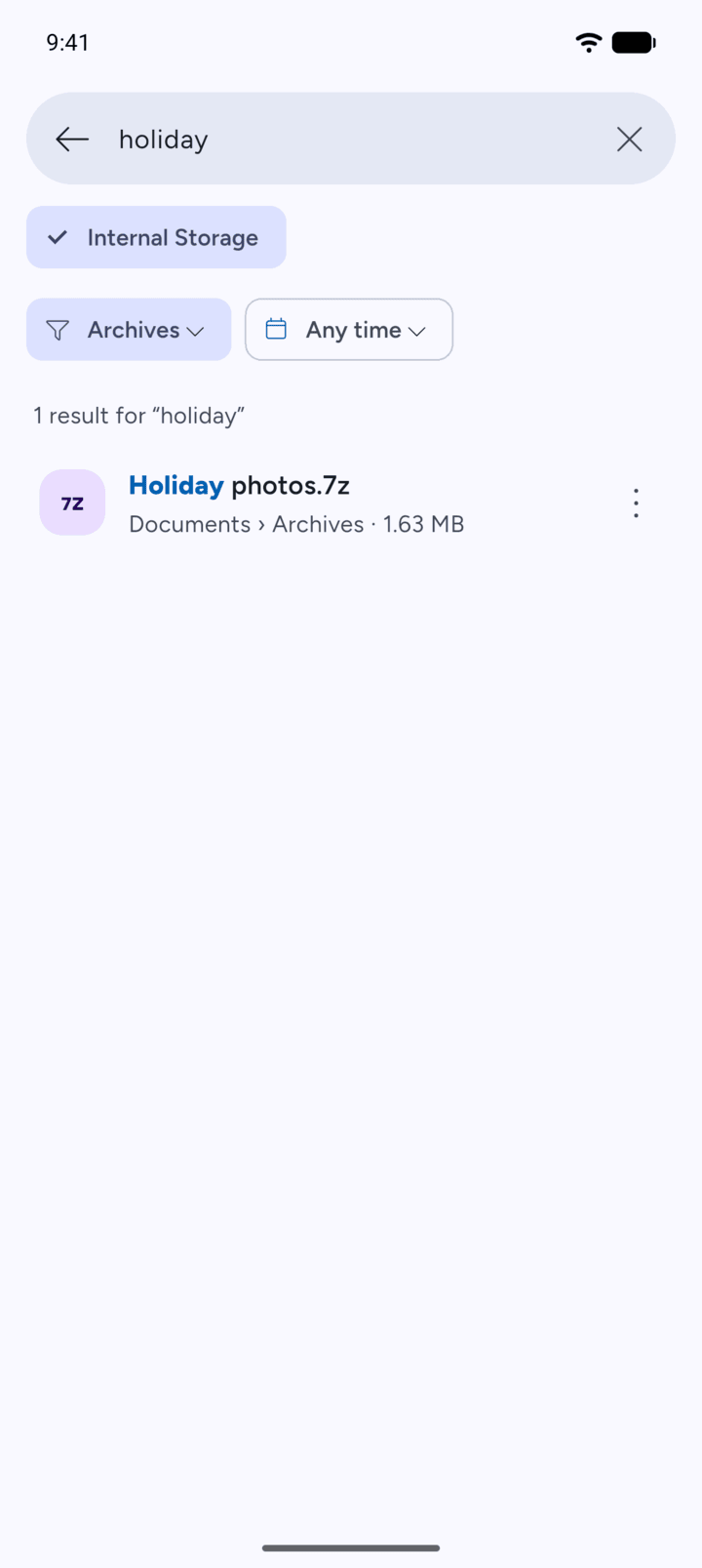 Step 5: The list now shows only that kind of item.