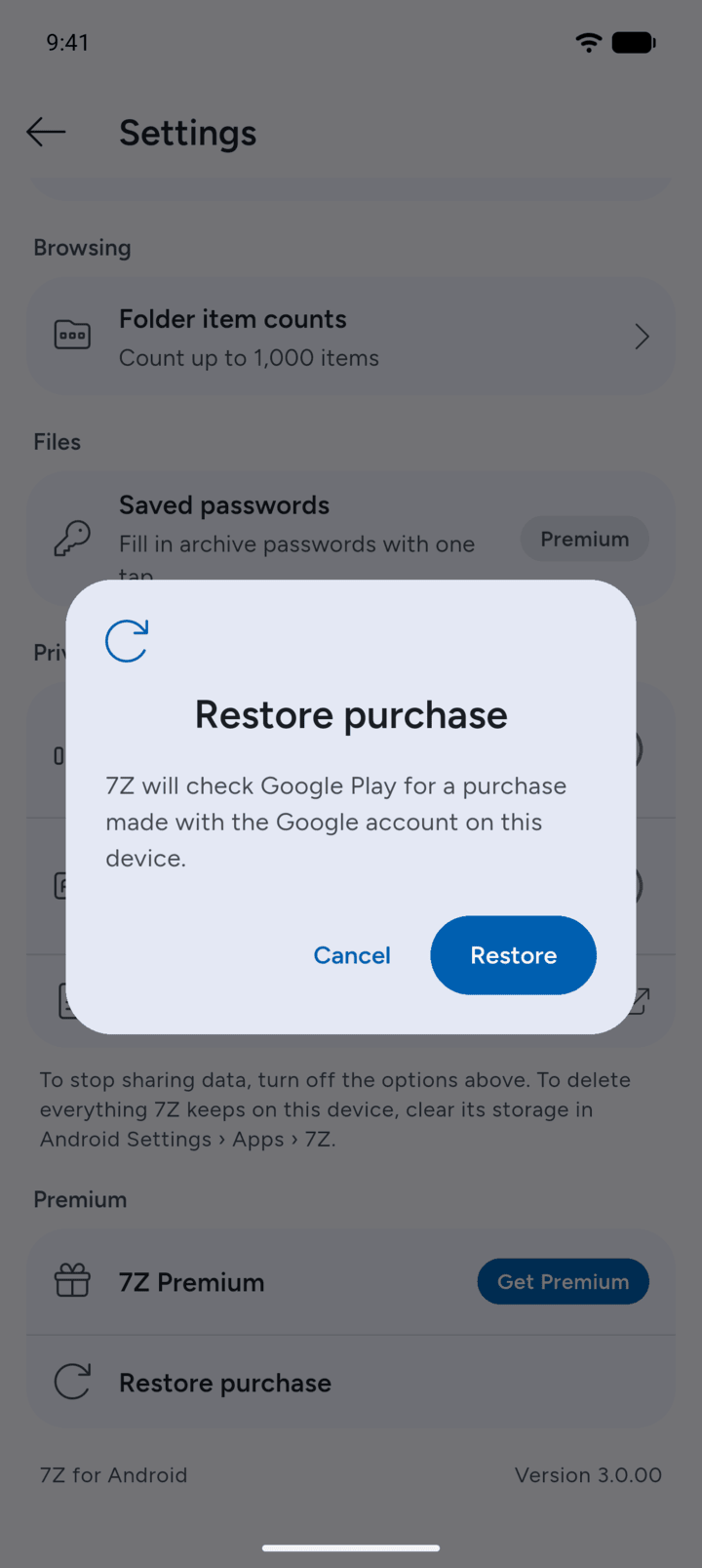 Step 3: Tap Restore.