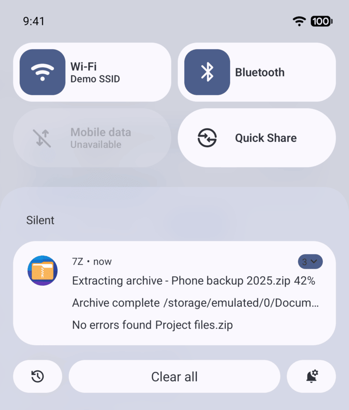 Step 4: The progress also shows in your phone's notifications.
