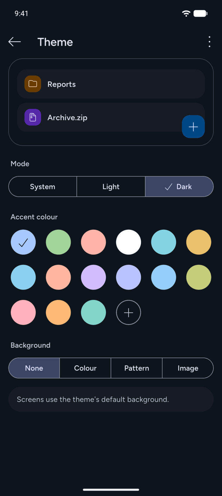 Step 4: Under Mode, choose System to follow your phone, Light or Dark.