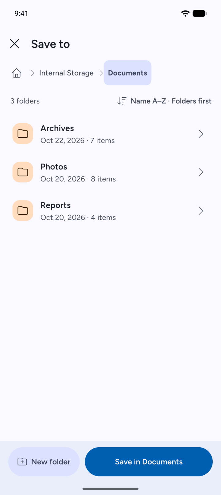 Step 7: To save the archive somewhere else, tap Change next to Save to.