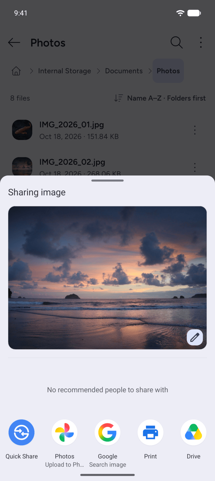 Step 3: Android's share sheet opens.
