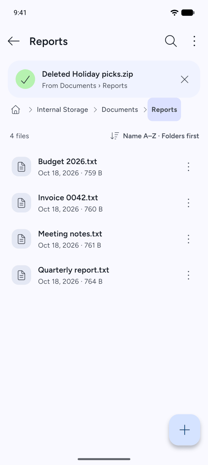 Step 4: 7Z shows Deleted with the item's name.